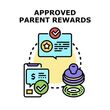 Approved parent rewards program concept vector illustration Illustration