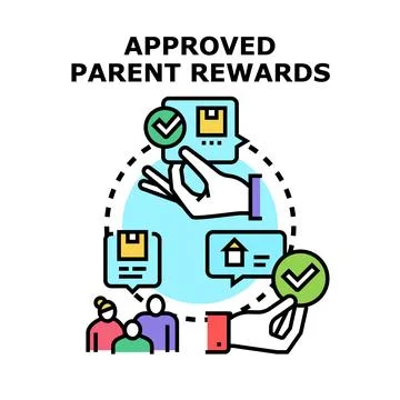 Approved parent rewards program for family benefits Stock Illustration