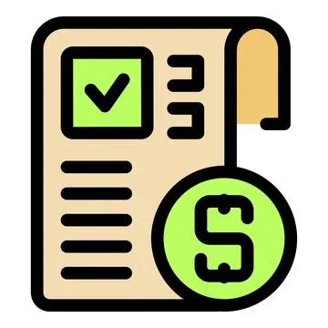 Approved payment document with checkmark and dollar symbol representing suc.. 스톡 일러스트