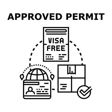 Approved permit process for global travel documentation Stock Illustration