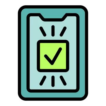 Approved phone login icon vector flat Illustrazione stock