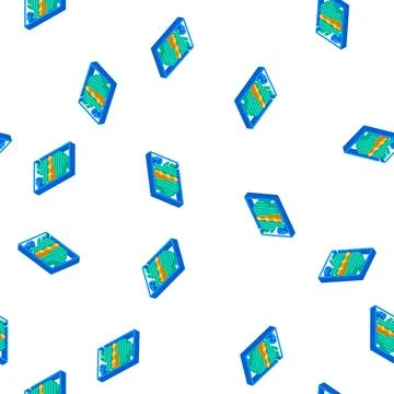 Approved plan isometric icon seamless pattern Stockillustratie