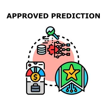 Approved prediction concept evaluating data and machine learning 库存插图