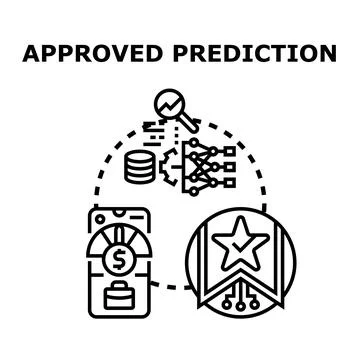 Approved prediction concept evaluating data and machine learning 库存插图