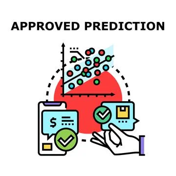 Approved prediction concept visualizing data analysis and successful foreca.. Stock Illustration