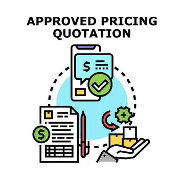 Approved pricing quotation process concept illustration Stock Illustration