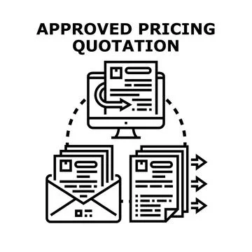 Approved pricing quotation process concept Stock Illustration