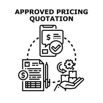 Approved pricing quotation process concept illustration Stock Illustration