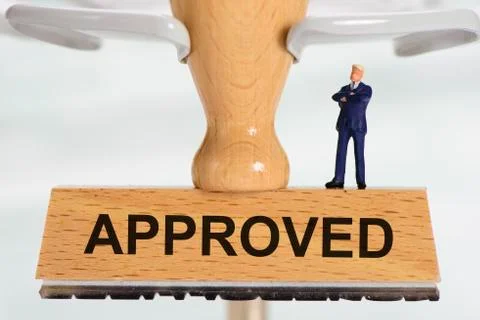 Approved printed on rubber stamp Foto stock