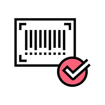 Approved qr code color icon vector illustration 库存插图