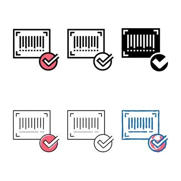 Approved qr code color styles icon vector isolated Stockillustratie