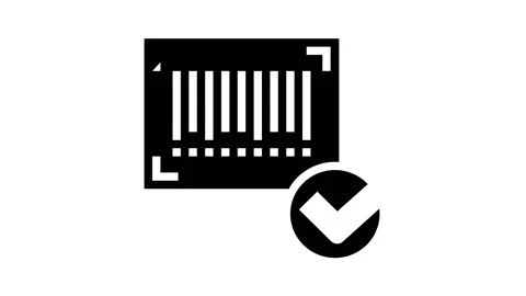 Approved qr code glyph icon animation Stock Footage 157265820