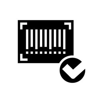 Approved qr code glyph icon vector illustration Illustrazione stock