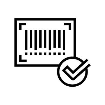 Approved qr code line icon vector illustration Stock Illustration