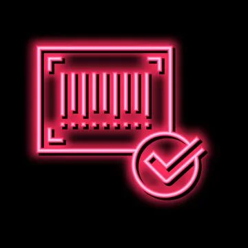 Approved qr code neon glow icon illustration イラスト素材