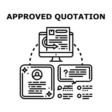 Approved quotation concept for business document workflow Stock Illustration