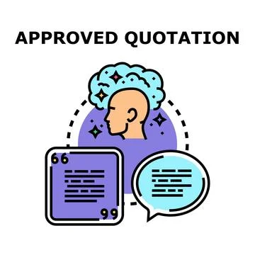 Approved quotation managing idea and valuable statement Stock Illustration