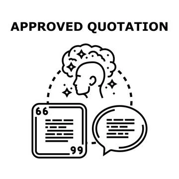 Approved quotation managing idea and valuable statement Stock Illustration