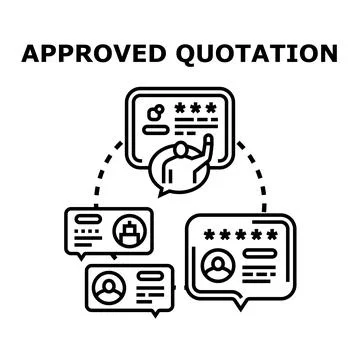Approved quotation process with customer satisfaction feedback Illustrazione stock