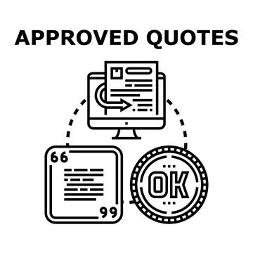 Approved quotes concept representing online document approval 스톡 일러스트