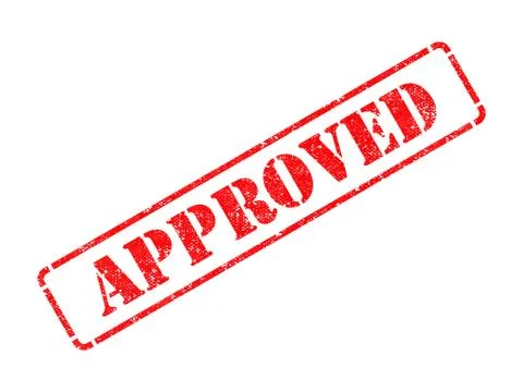 Approved on Red Rubber Stamp. Stock Illustration