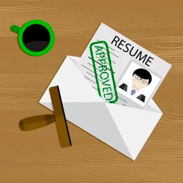 Approved resume view Stock Illustration