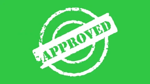Approved rubber stamp animation on green screen with rotating and zooming effect Stock Footage 330534193