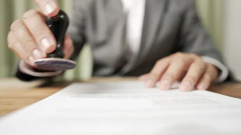 Approved rubber stamp Stock Footage 153572442