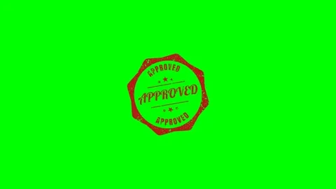Approved Rubber Stamp Green Screen Stock Footage 320276408