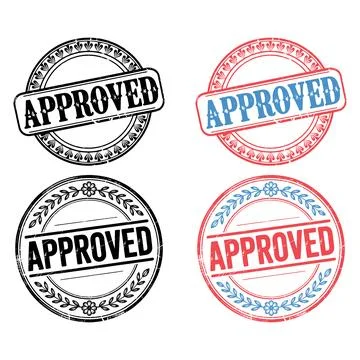 APPROVED Rubber Stamps seal Stock Illustration