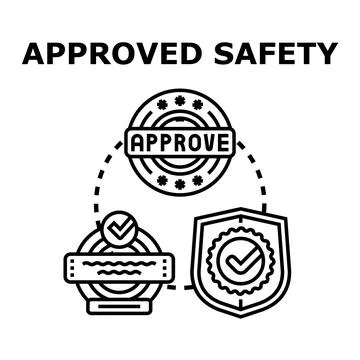 Approved safety system achieving quality check certification Stock Illustration