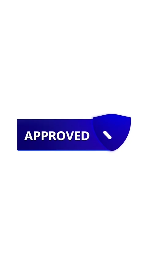 Approved seal animation blue gradient checkmark shield vertical video. Secu.. Stock Footage 341613279