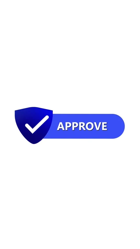 Approved seal animation vertical video. Blue shield checkmark success valid.. Stock Footage 341613288