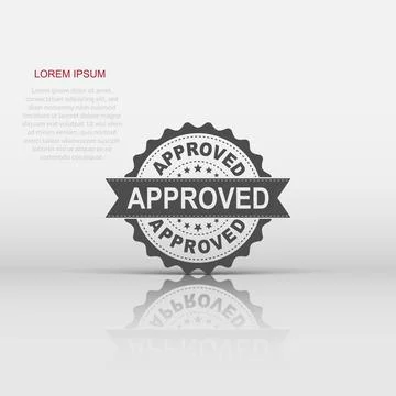 Approved seal stamp vector icon. Approve accepted badge flat vector illustr.. Stock Illustration