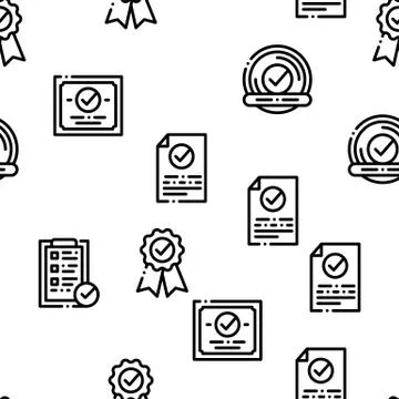 Approved Seamless Pattern Vector Stock Illustration
