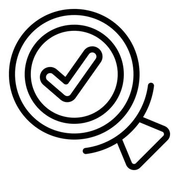 Approved search icon outline vector. Finance form Illustrazione stock