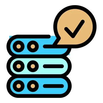 Approved server icon vector flat Stock Illustration