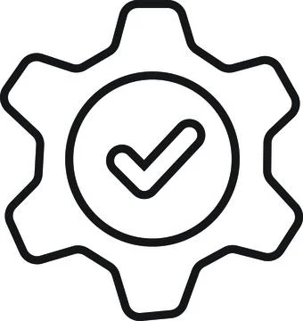 Approved Settings Gear Icon Stock Illustration