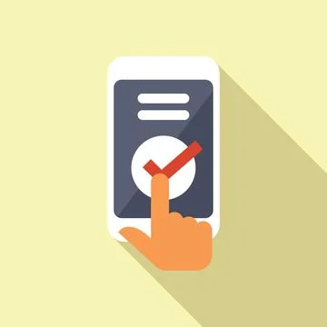Approved sign in device icon flat vector. Two factor verify Stock Illustration
