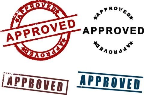 Approved sign rubber stamp set vector Stock Illustration