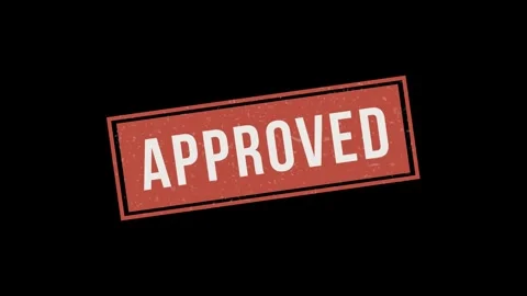 Approved stamp animation with red ink on a neutral background Stock Footage 302433494