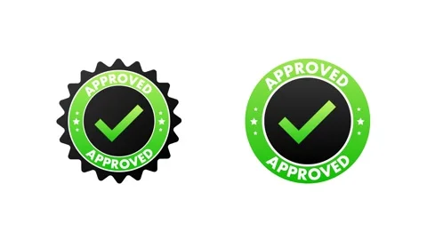 Approved Stamp Animation on White and Blue Background Stock-Footage 314971919