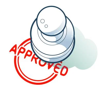 Is approved by a stamp concept Stock Illustration