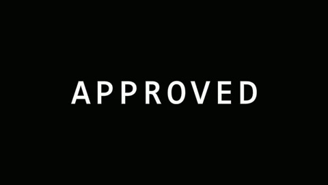 Approved Stamp Dynamic Motion with Glitch Effect in Dark Cinematic Setting Stock Footage 344288168
