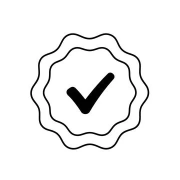 Approved Stamp Icon with Check Mark - Verified Seal of Approval Ilustración de archivo
