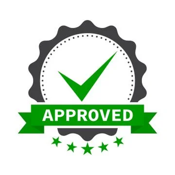 Approved stamp, label, sticker or stick flat icon Illustrazione stock
