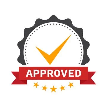 Approved stamp, label, sticker or stick flat icon Stock Illustration