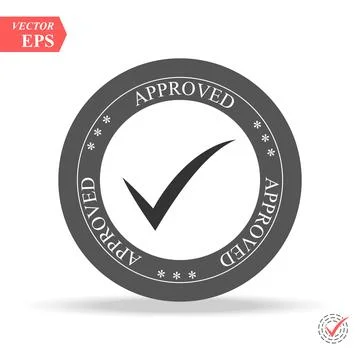Approved. stamp. sticker. seal. round grunge vintage black approved sign Stock Illustration