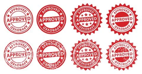 Approved Stamp vector set. Approved Rubber Stamp Stock Illustration
