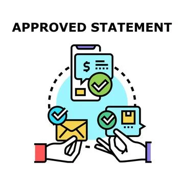 Approved statement and digital financial transaction concept Stock Illustration